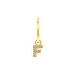 925 Silber Alphabet Buchstaben Ohrring - F Gold