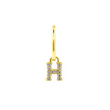 925 Silber Alphabet Buchstabe Ohrring - H Gold