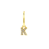 925 Silber Alphabet-Ohrring - K Gold