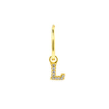 925 Silber Alphabet Ohrring - L Gold