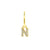 925 Zilver Alfabet Letter Oorbel - N Goud