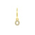 925 Zilver Alfabet Letter Oorbel - O  Goud