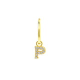 925 Silber Alphabet Buchstaben-Ohrring - P Gold