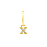 925 Silber Alphabet Buchstaben Ohrring - X Gold