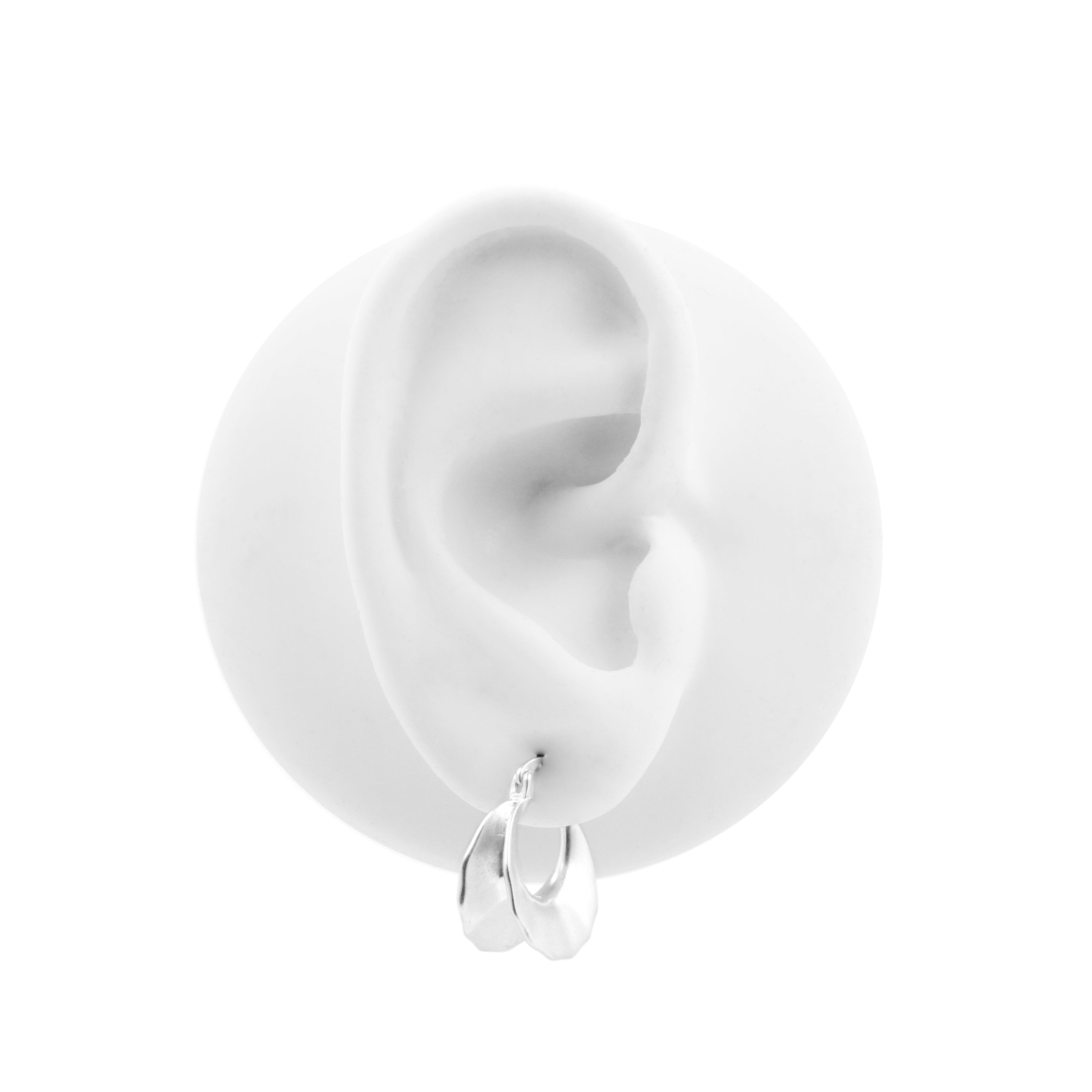 925 Zilver Oorringen - Scallop Crescent Zilver