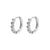 925 Silver Ear Hoops - Zirconia Hearts - Silver