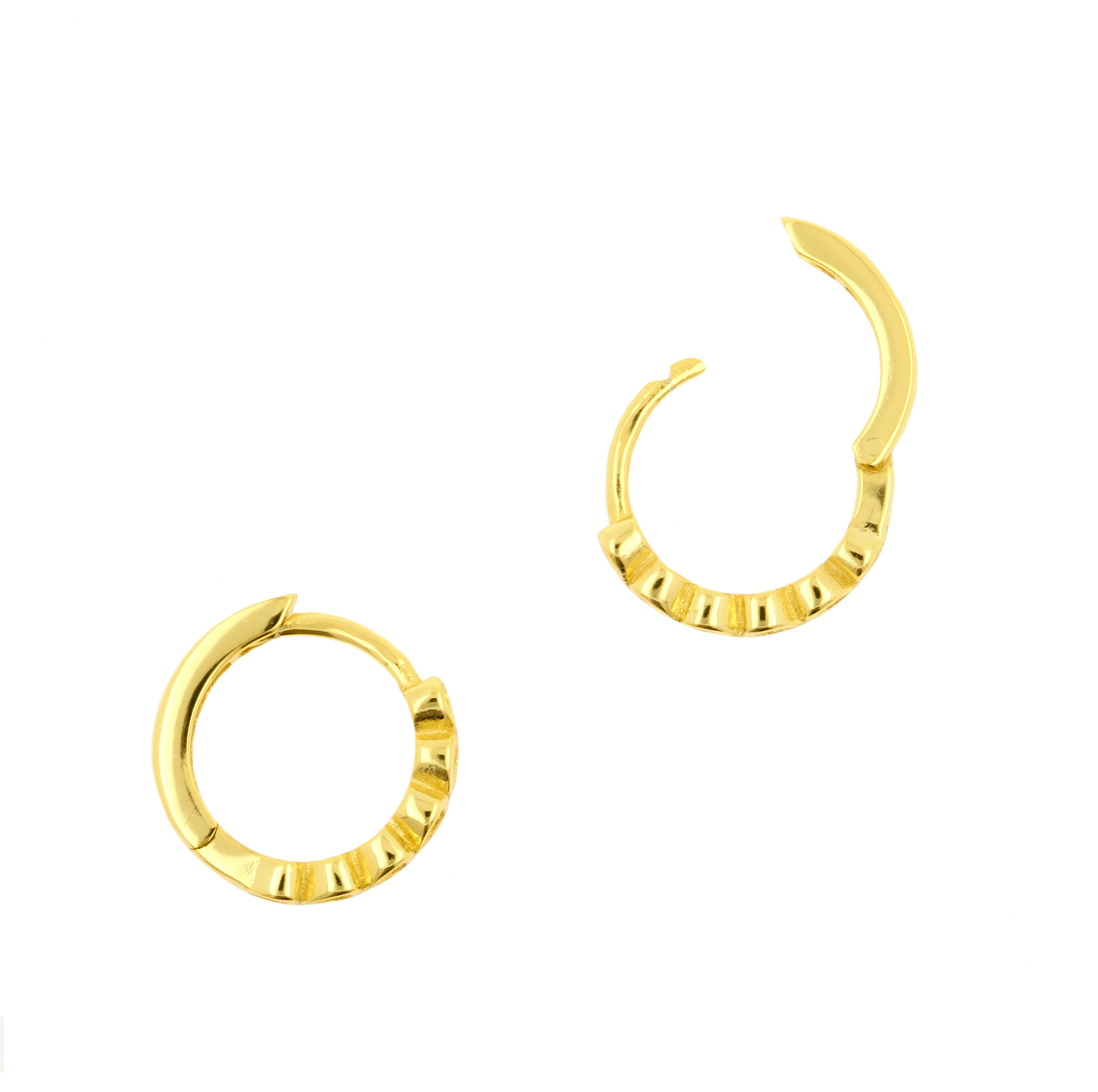 925 Zilver Oorringen - Zirkonia Hartjes - Goud
