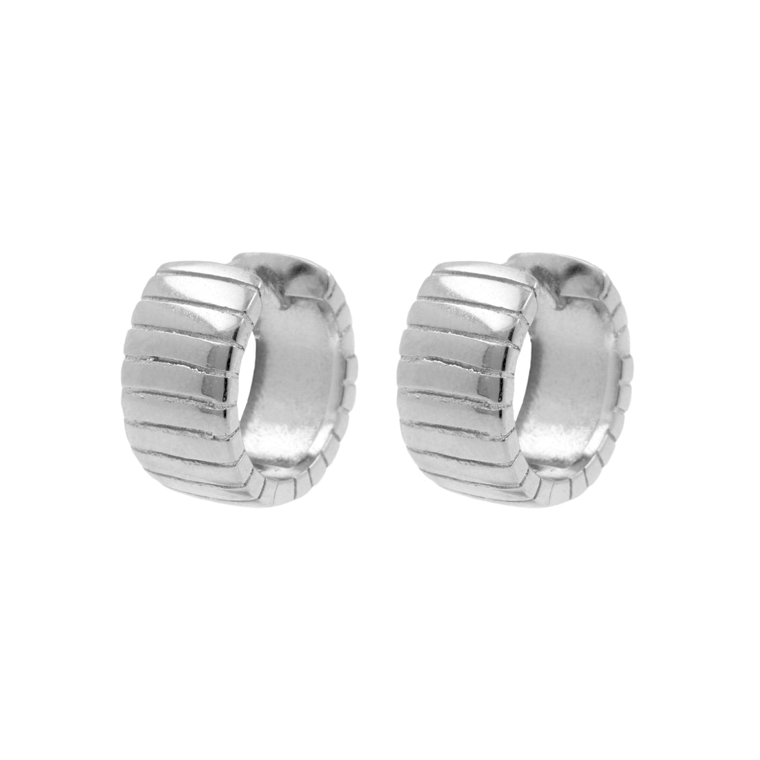 925 Zilver Oorringen - Bangle Gestreept - Zilver