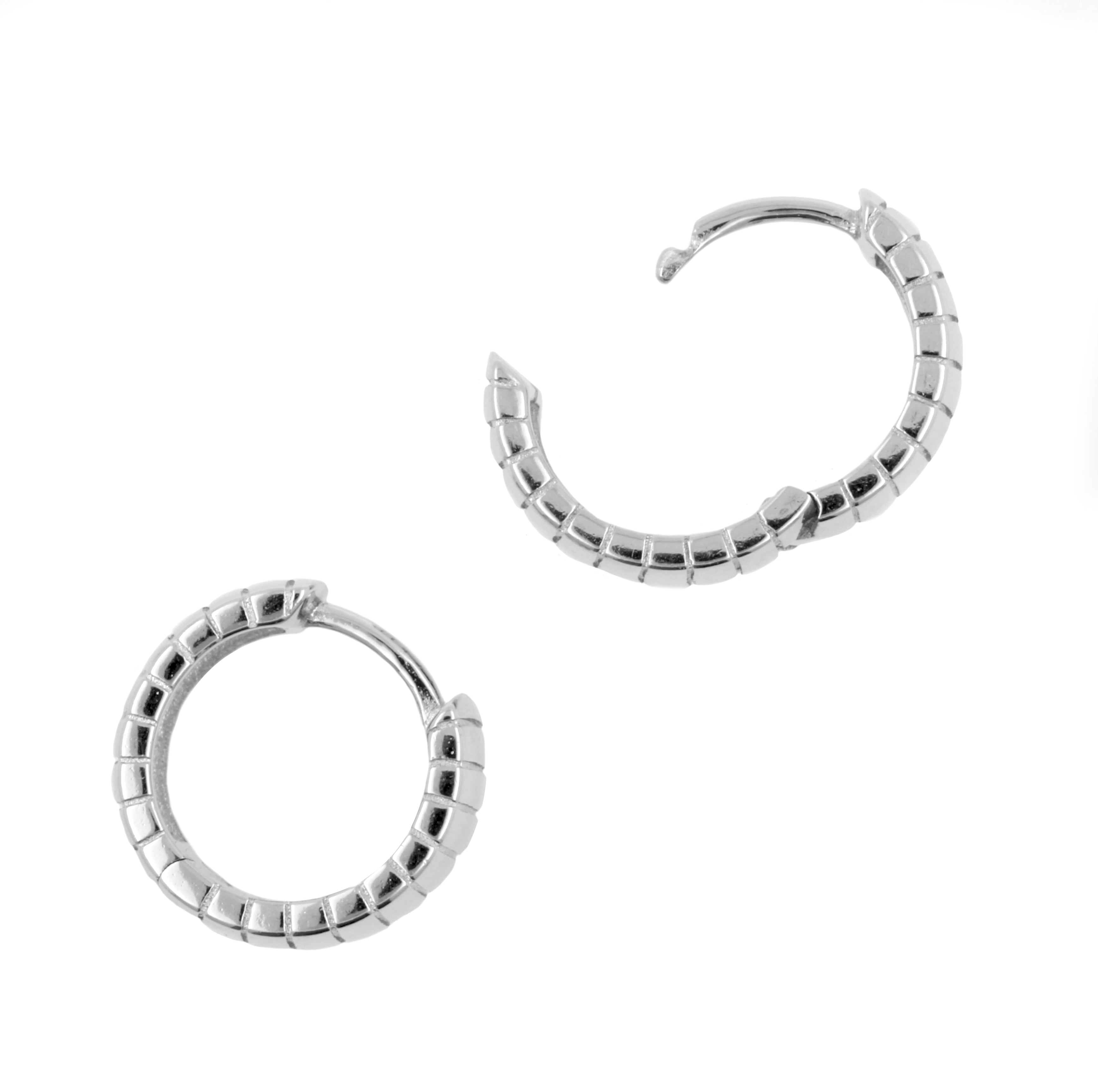 925 Zilver Oorringen - Bangle Gestreept - Zilver