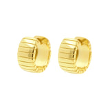 925 Silber Creolen - Gestreifte Armspange - Gold