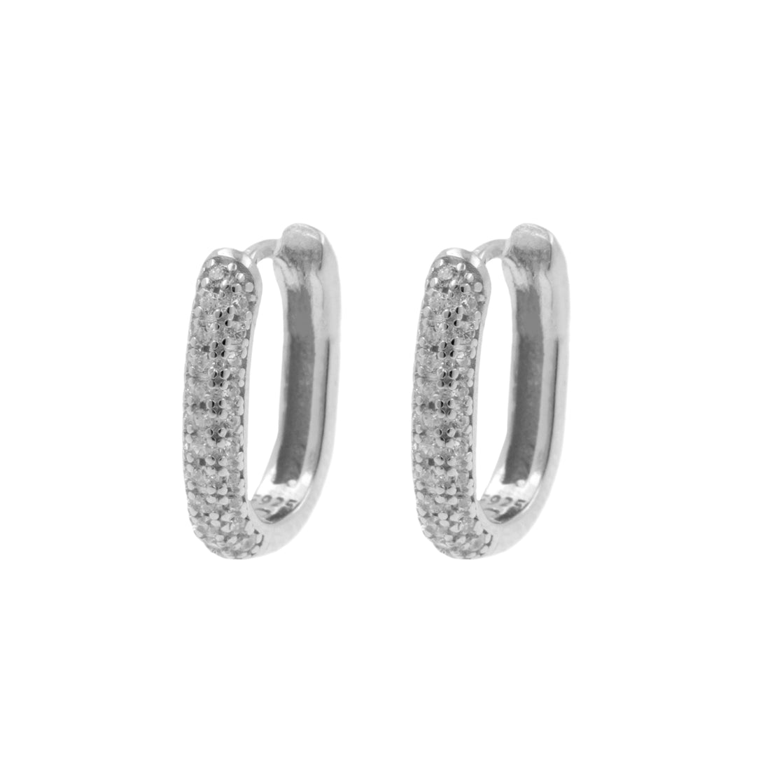 925 Silver Ear Hoops - Multi Zirkonia - Silver