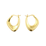 925 Silber Creolen - Ellipse Organisch - Gold