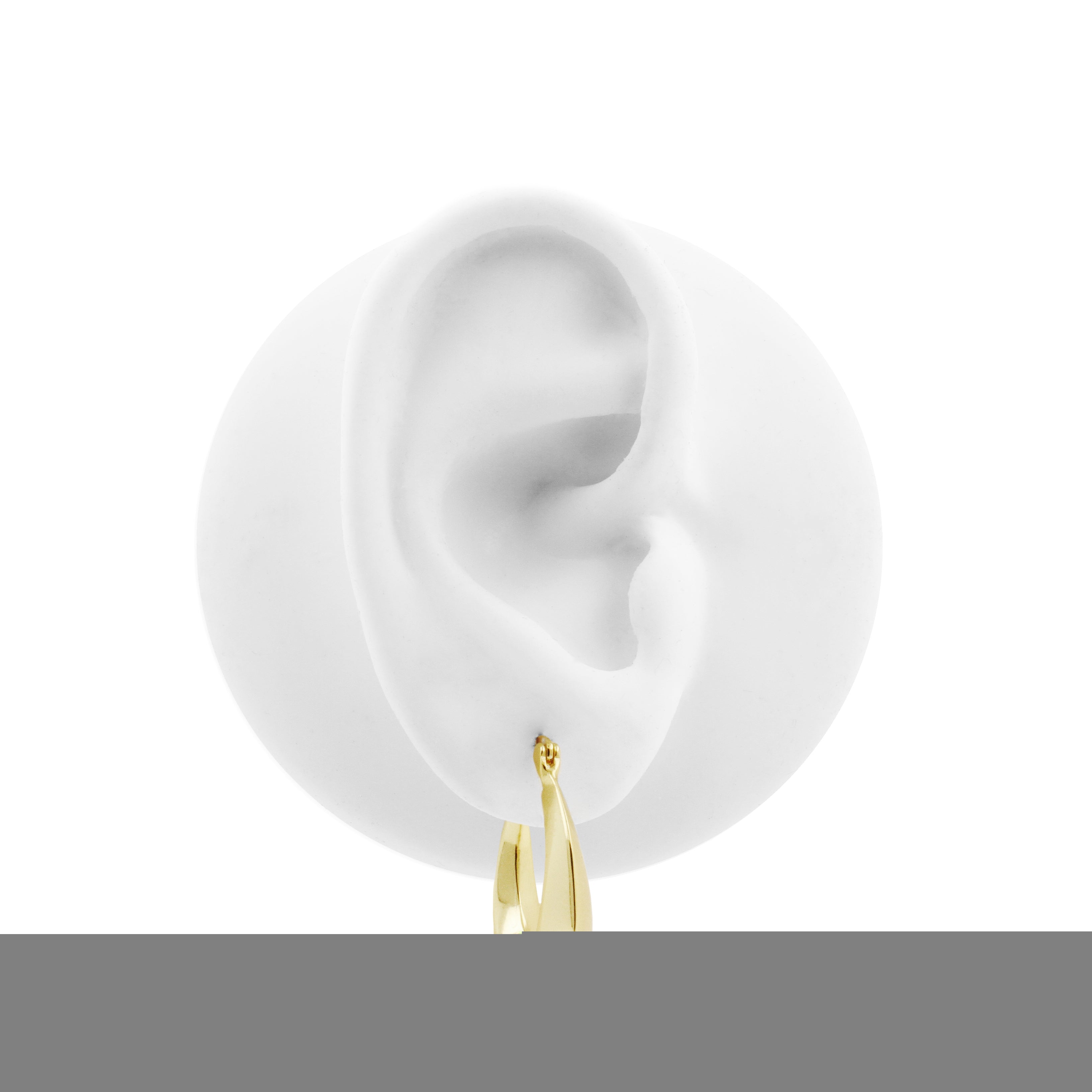925 Silver Ear Hoops - Bangle - Gold