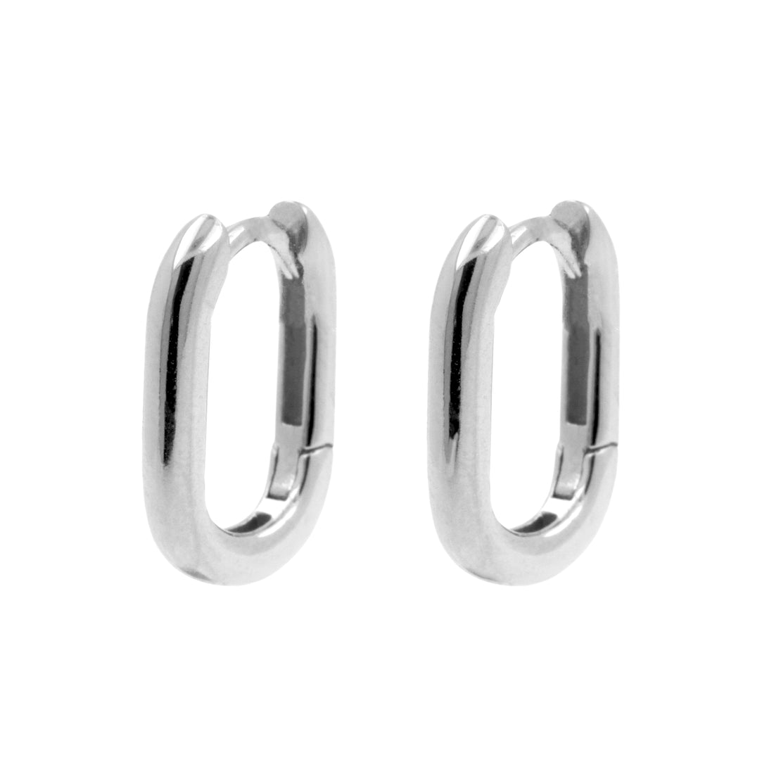 925 Zilver Oorringen - Rechthoek - Zilver