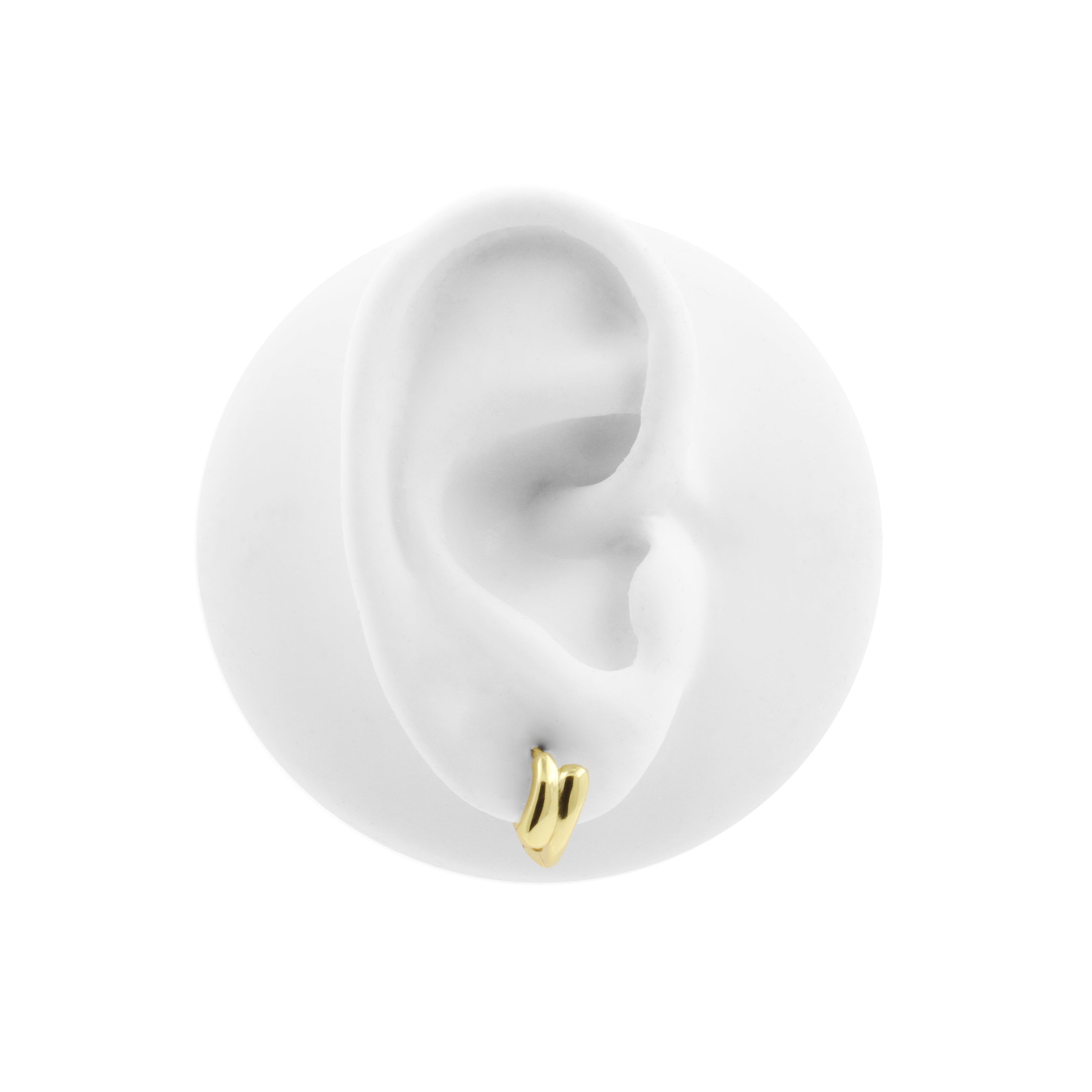 925 Silver Ear Hoops - Twist - Gold