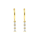 925 Silber Creolen – Zirkonia Bar Gold
