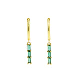 925 Silber Creolen - Zirkonia Bar Gold