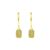 925 Silber Creolen - Zirkonia Square Gold