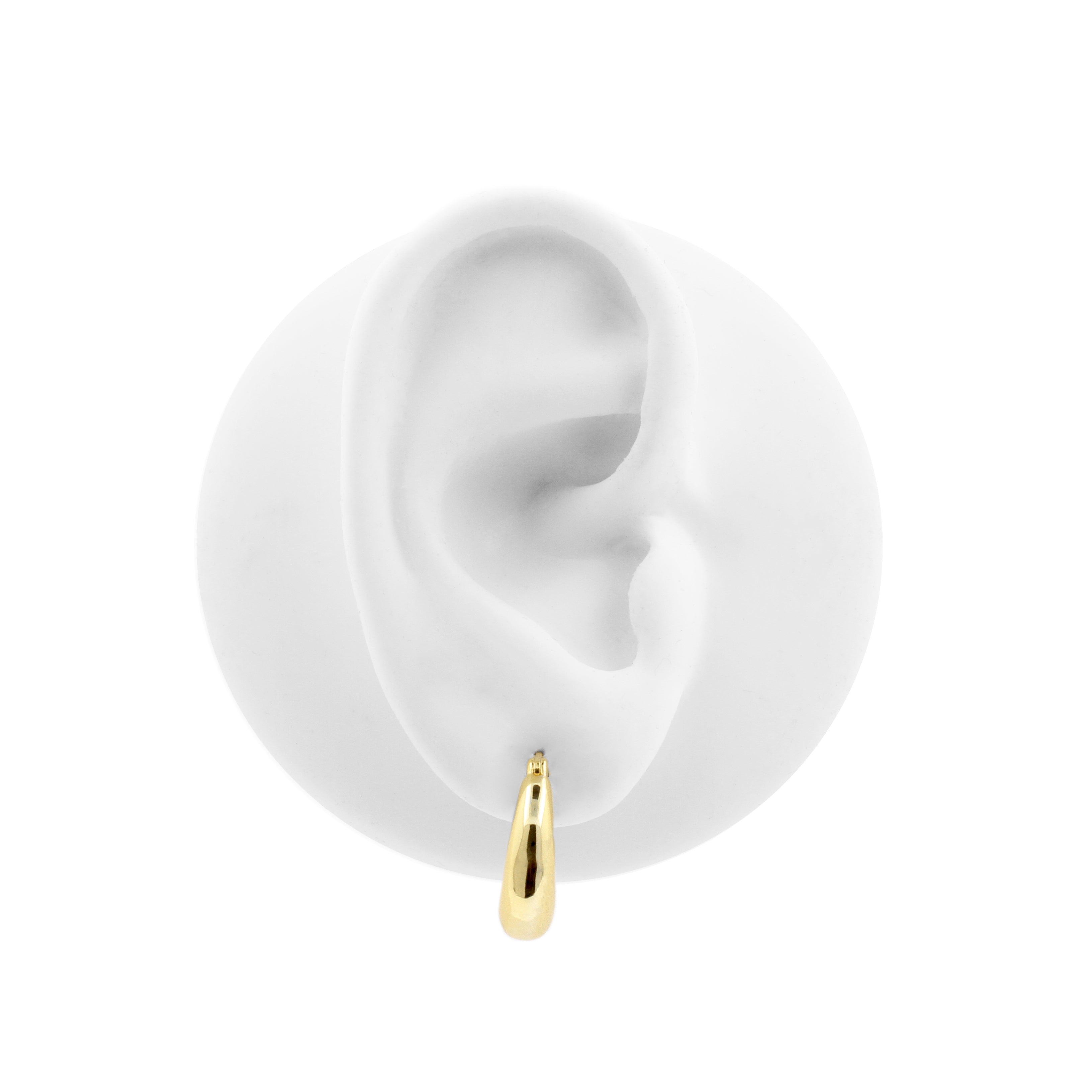 925 Zilver Oorringen - Smooth Crescent Goud