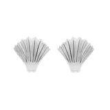 925 Silber Ohrclips - Muschel Silber