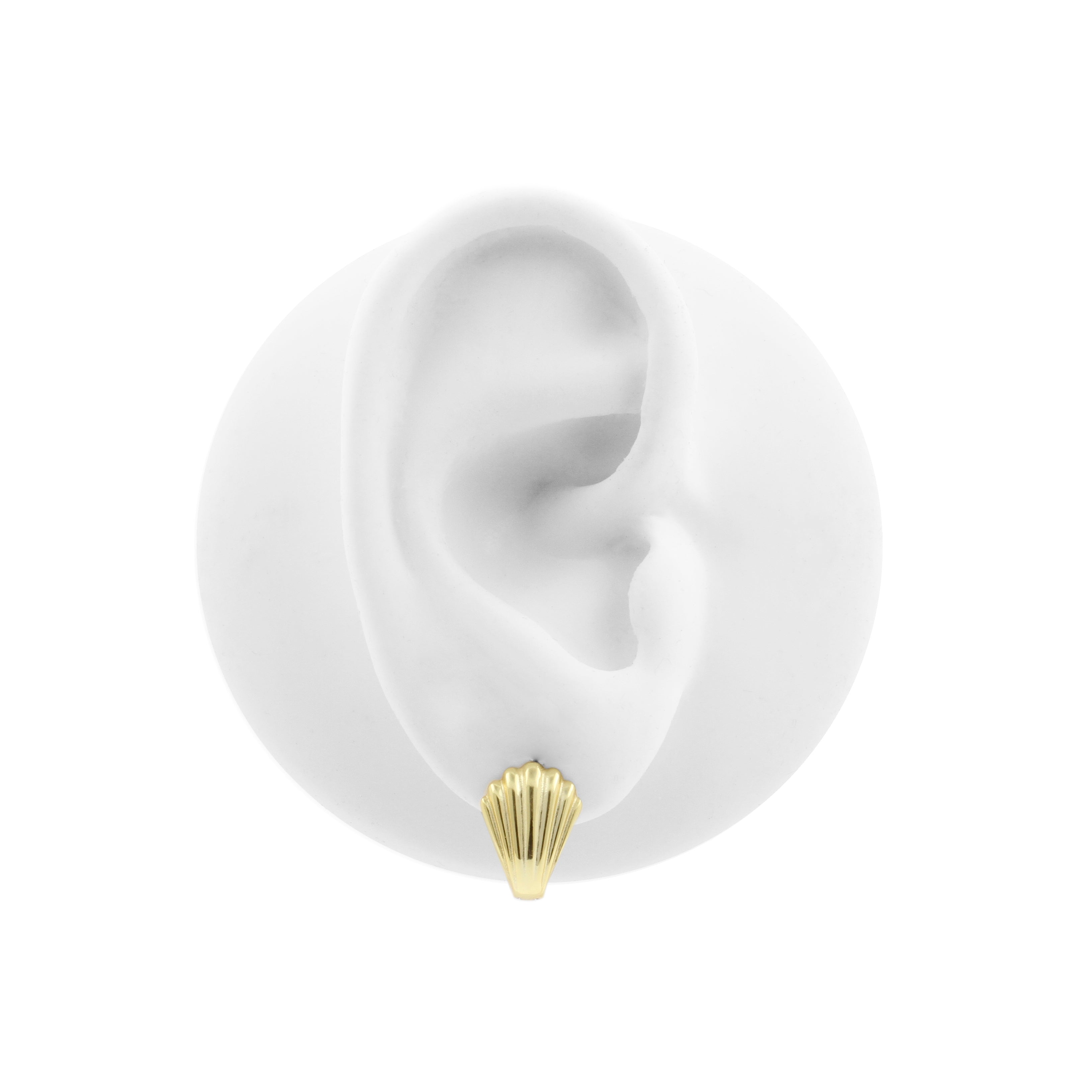 925 Zilver Oorclickers - Shell Goud