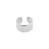 925 Silber Ohr-Cuff – Organisch Breit Silber