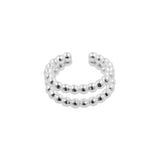 925 Silber Ohrklemme – Gepunktete Doppelringe Silber