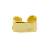 925 Silber Ohr-Cuff – Flach Breit Gold