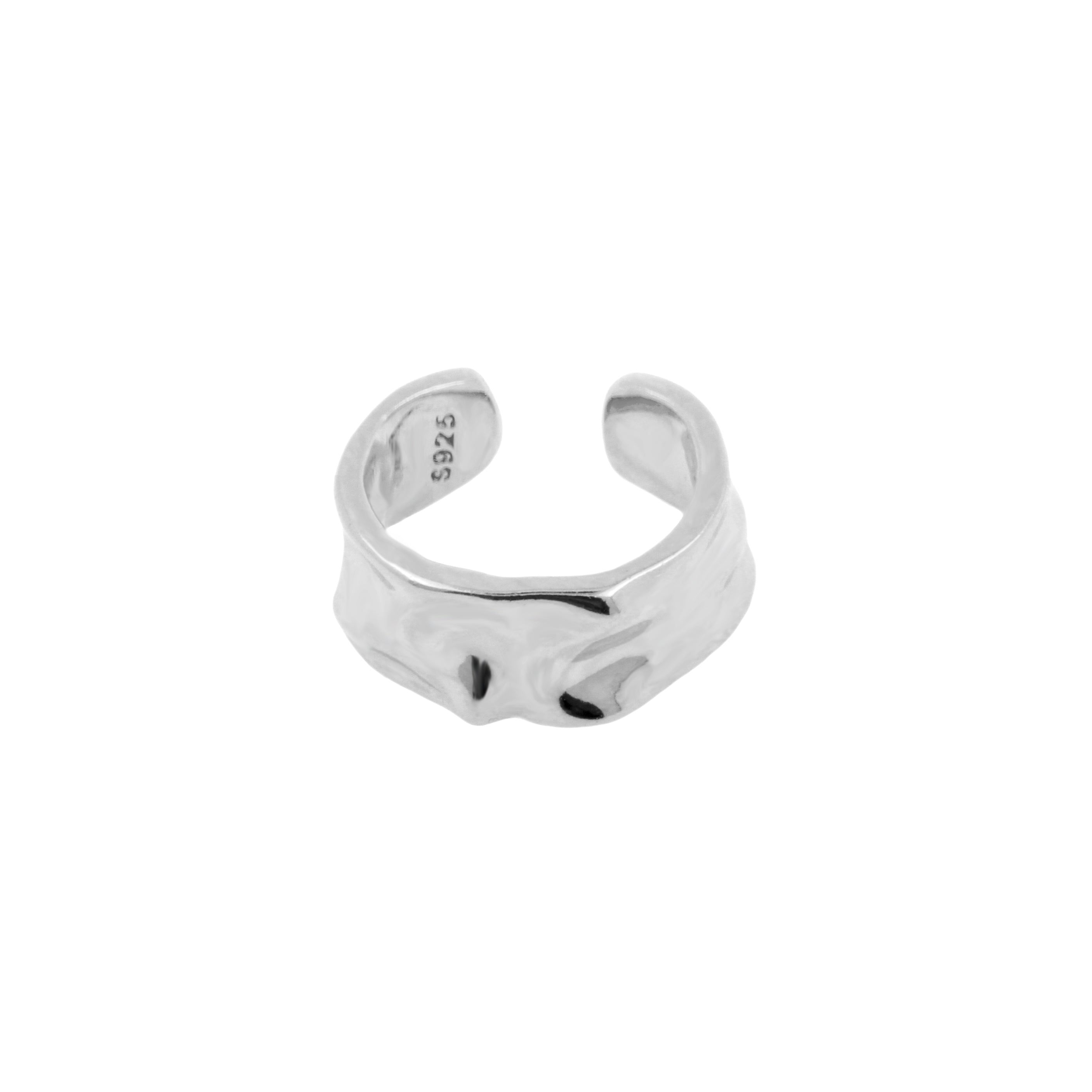 925 Silver Ear Cuff - Organic Band - Silver