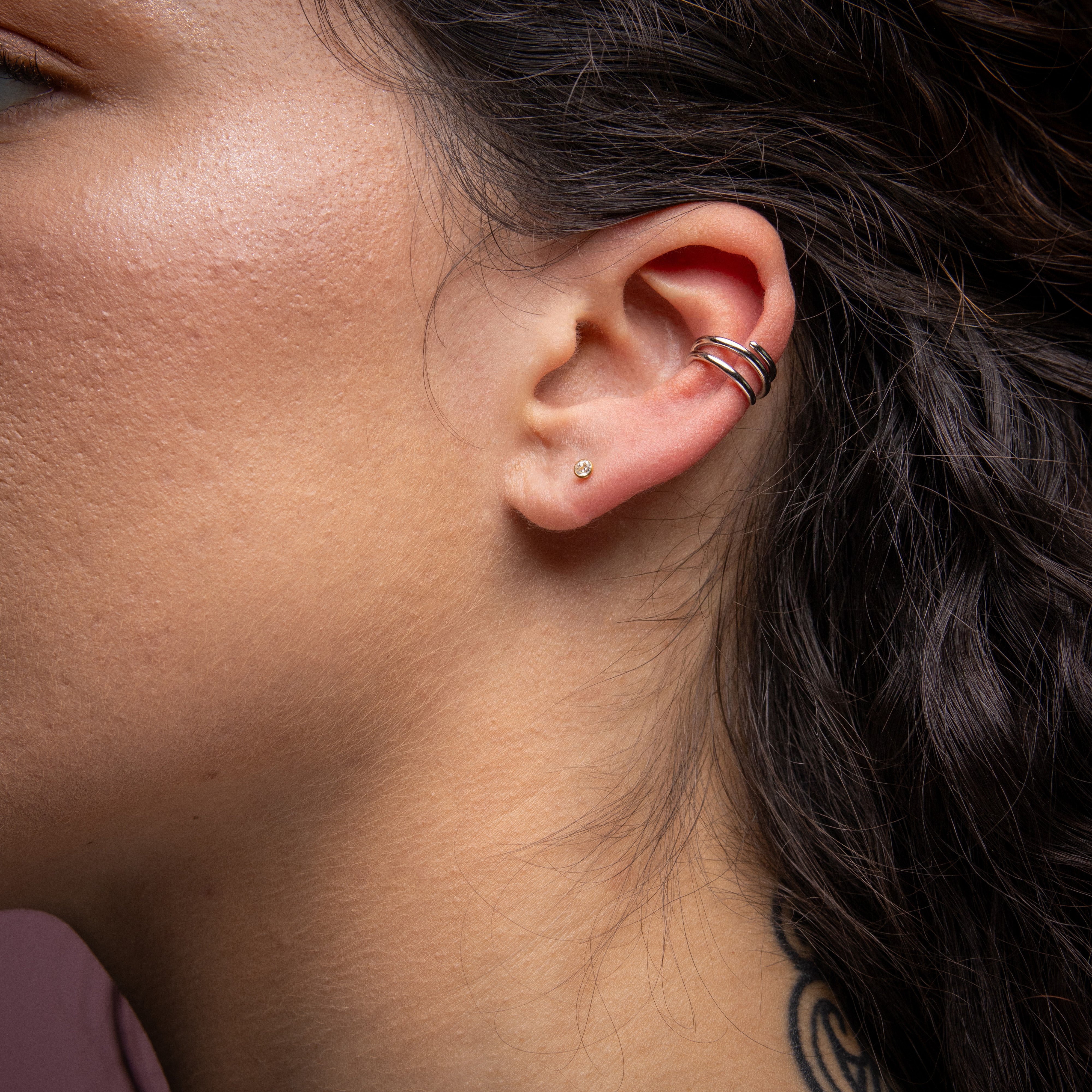 925 Silver Ear Cuff - Spring - Silver
