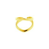 925 Silber Ohr-Cuff - Double Ellipse - Gold