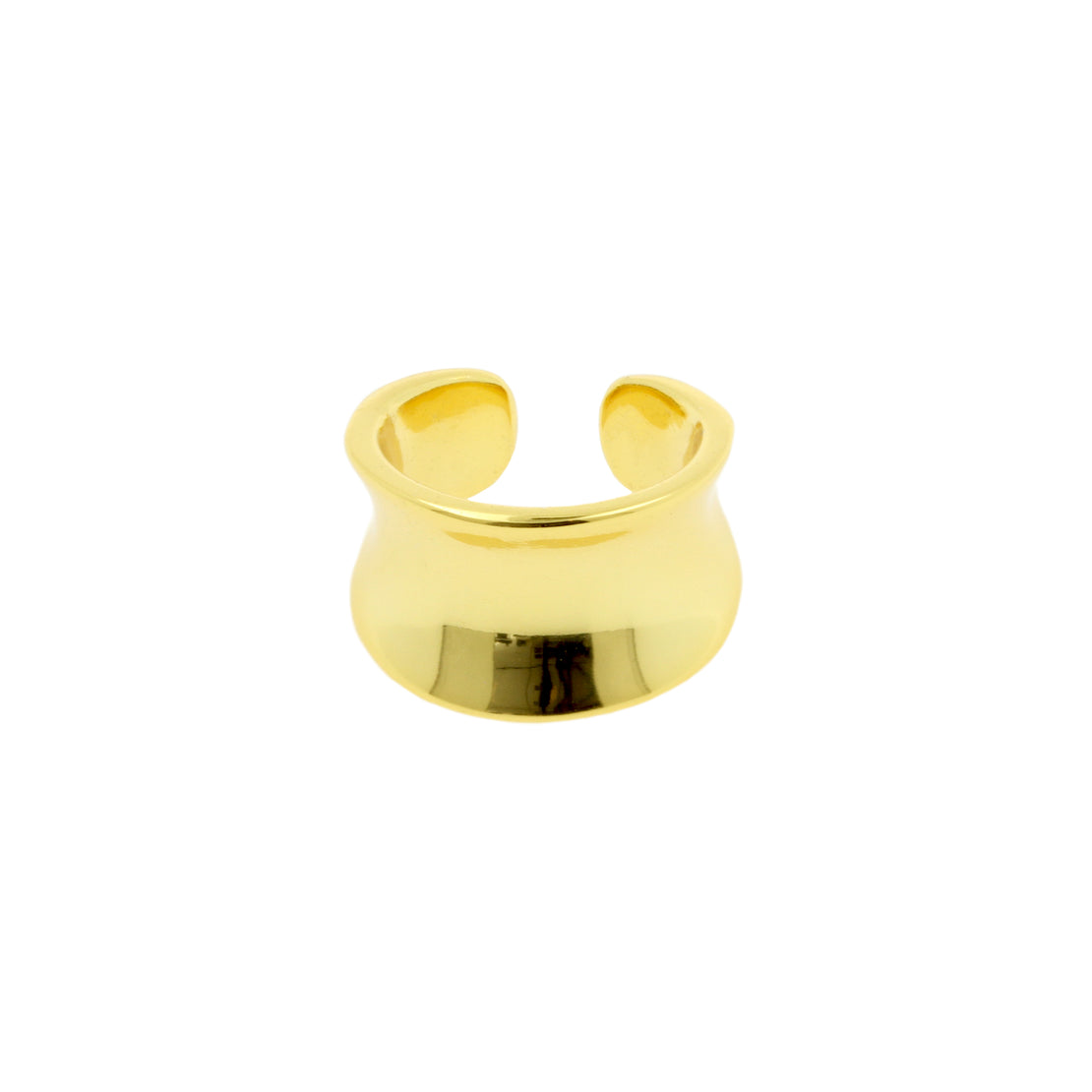 925 Silver Ear Cuff - Concave - Gold