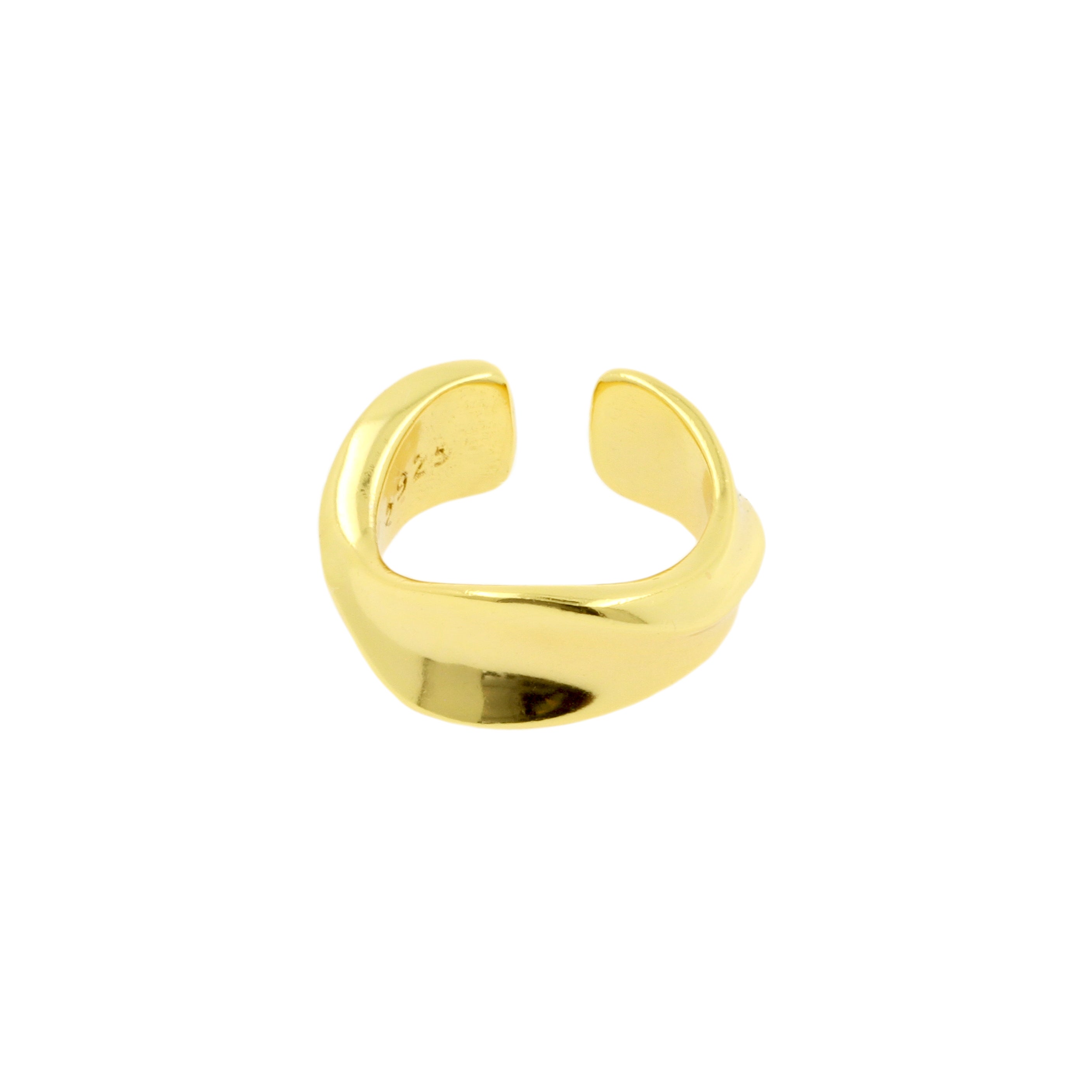 925 Zilver Oor Cuff - Organic - Goud