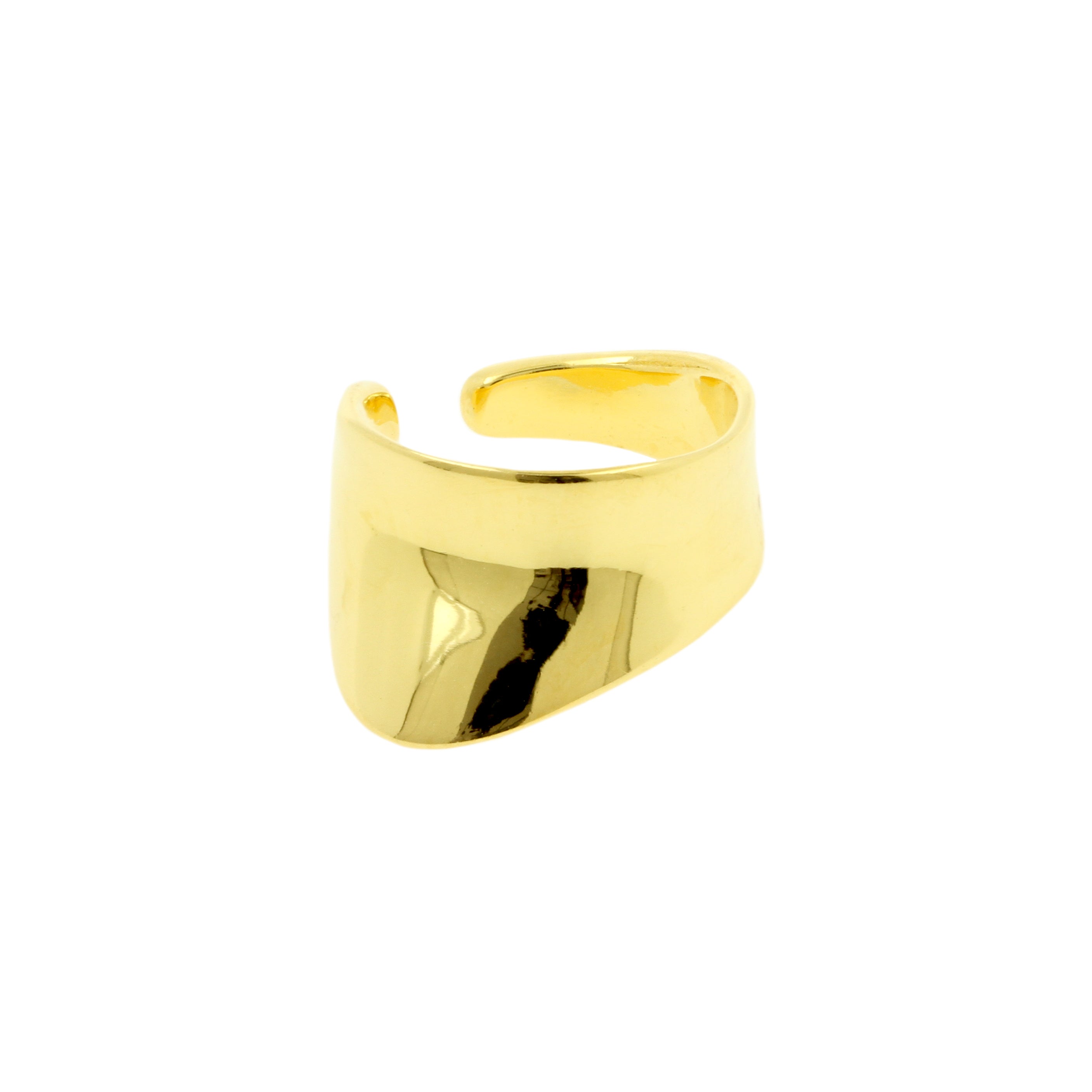 925 Silver Ear Cuff - Organic Drop - Gold