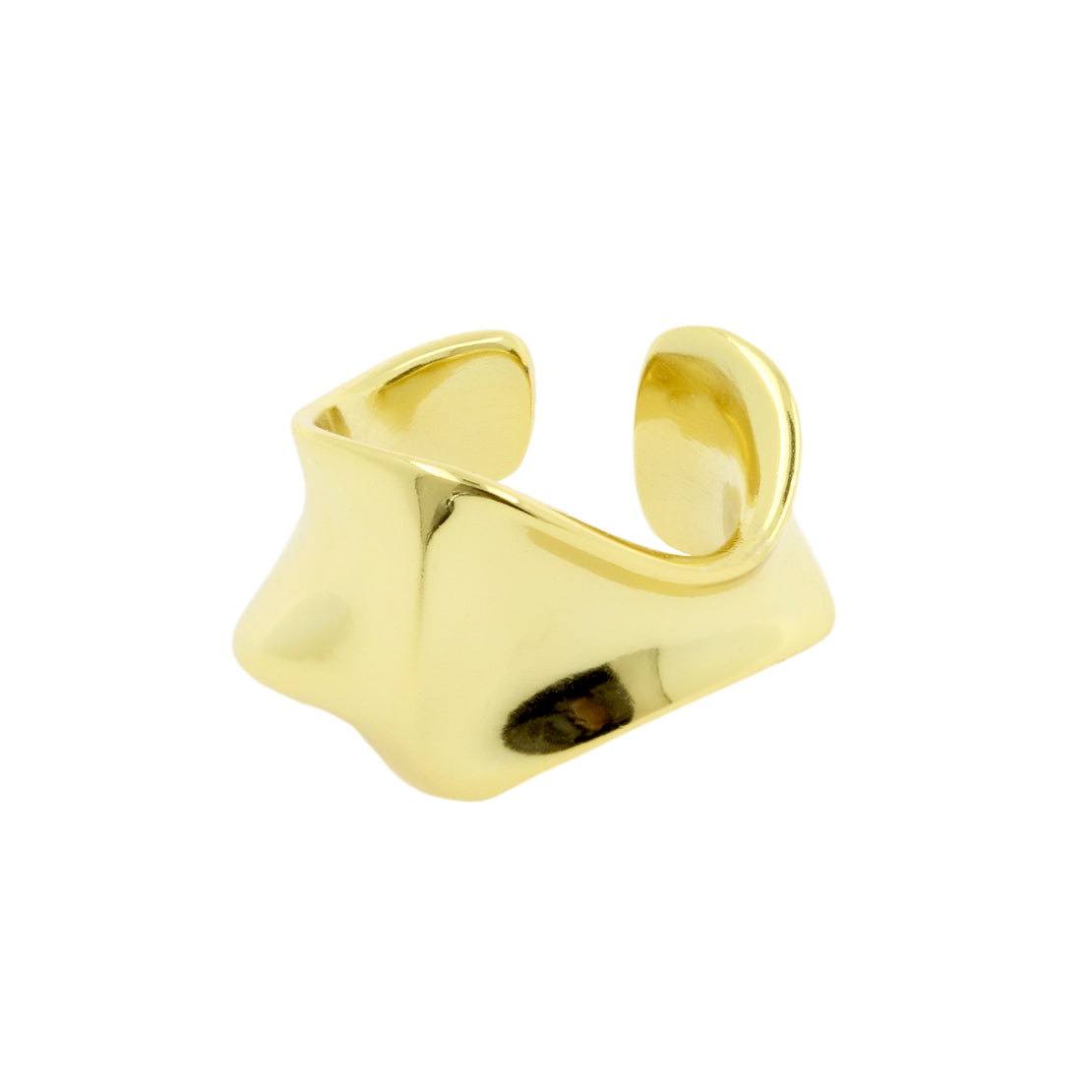 925 Silver Ear Cuff - Organic Twist - Gold