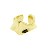 925 Silber Ohr Cuff - Organischer Twist - Gold