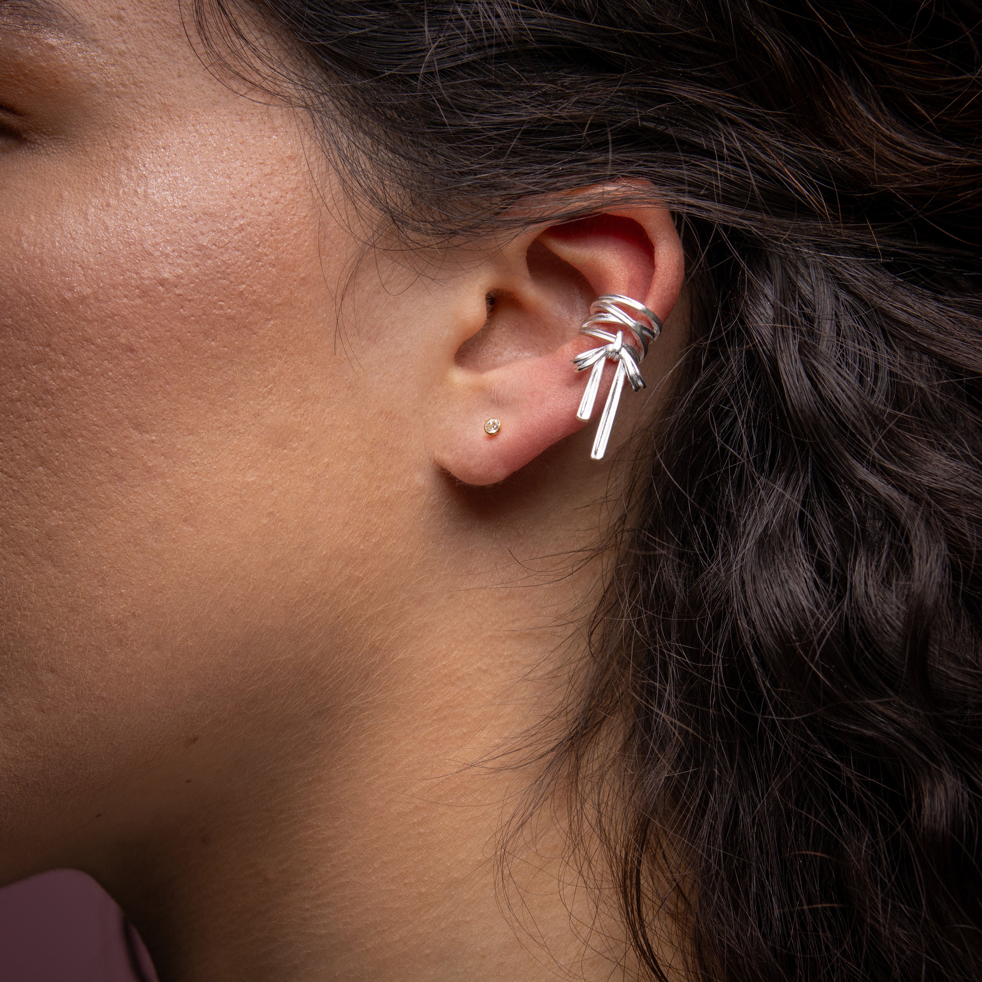 925 Zilver Oor Cuff - Bow Rings - Zilver