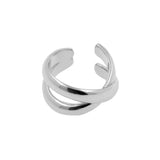 925 Silber Ohr Cuff - Gedrehte Schlaufe - Silber