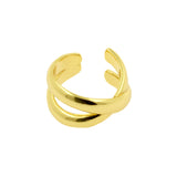 925 Silber Ohr-Cuff – Gedrehte Schlaufe – Gold