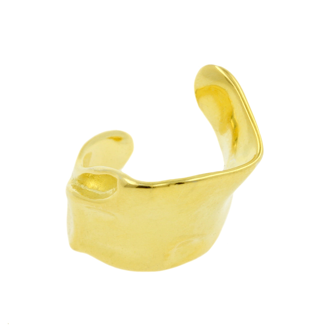 925 Silver Ear Cuff - Organic Twist - Gold