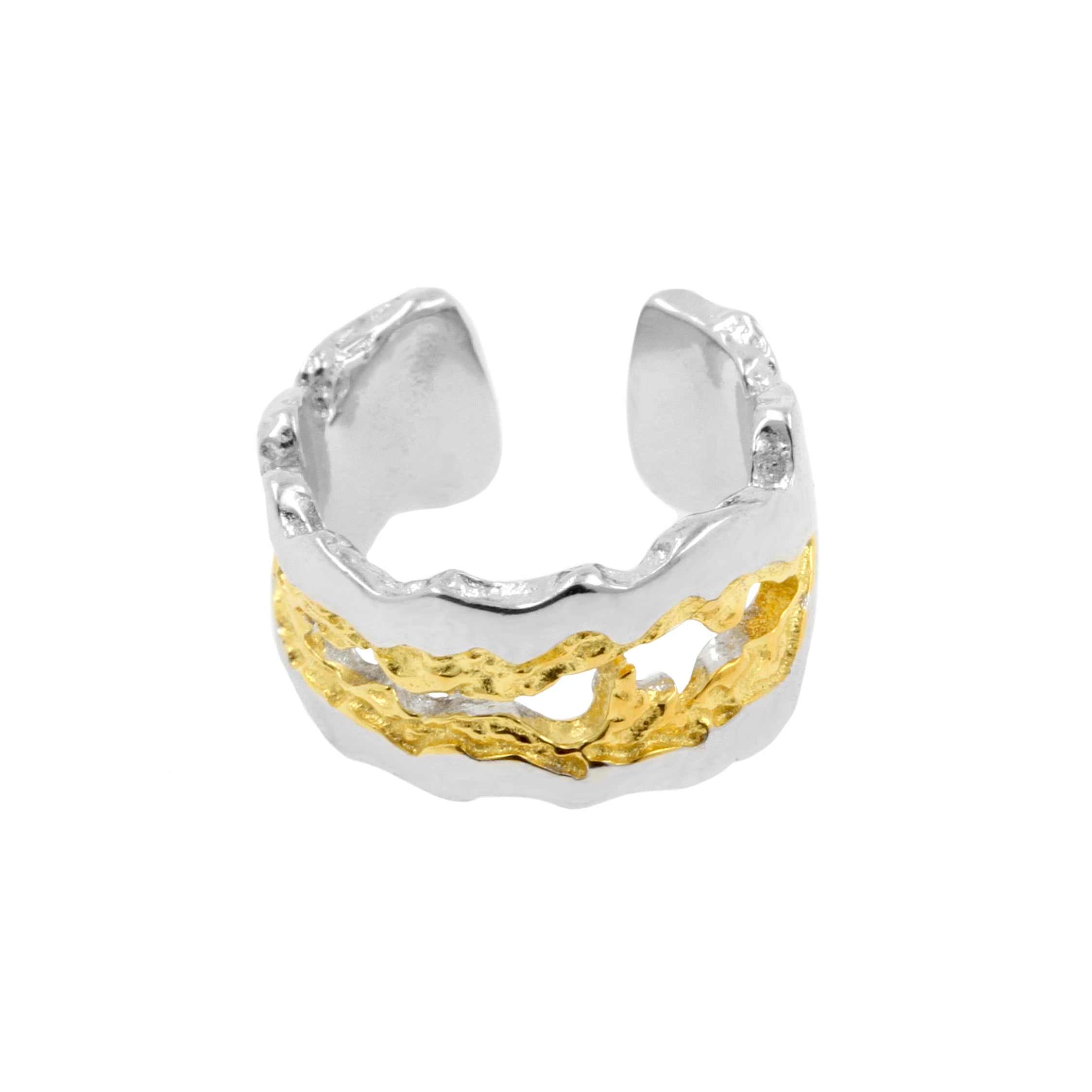 925 Zilver Oor Cuff - Grunge - Zilver