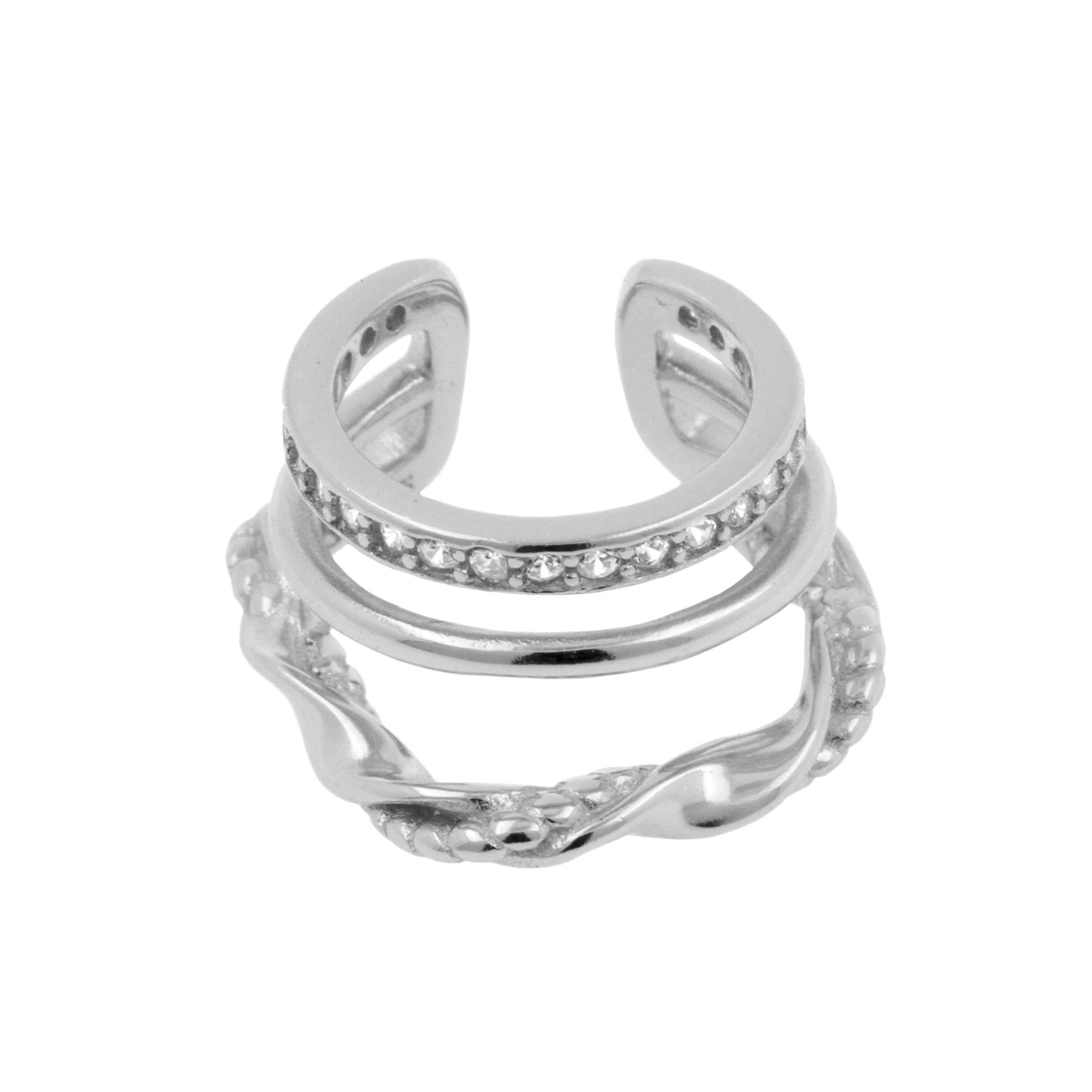 925 Zilver Oor Cuff - Grunge Loop - Zilver