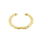 925 Silber Ohr-Cuff - Grunge Ring - Gold