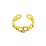 925 Silber Ohr Cuff – Zirkonia-Kette – Gold