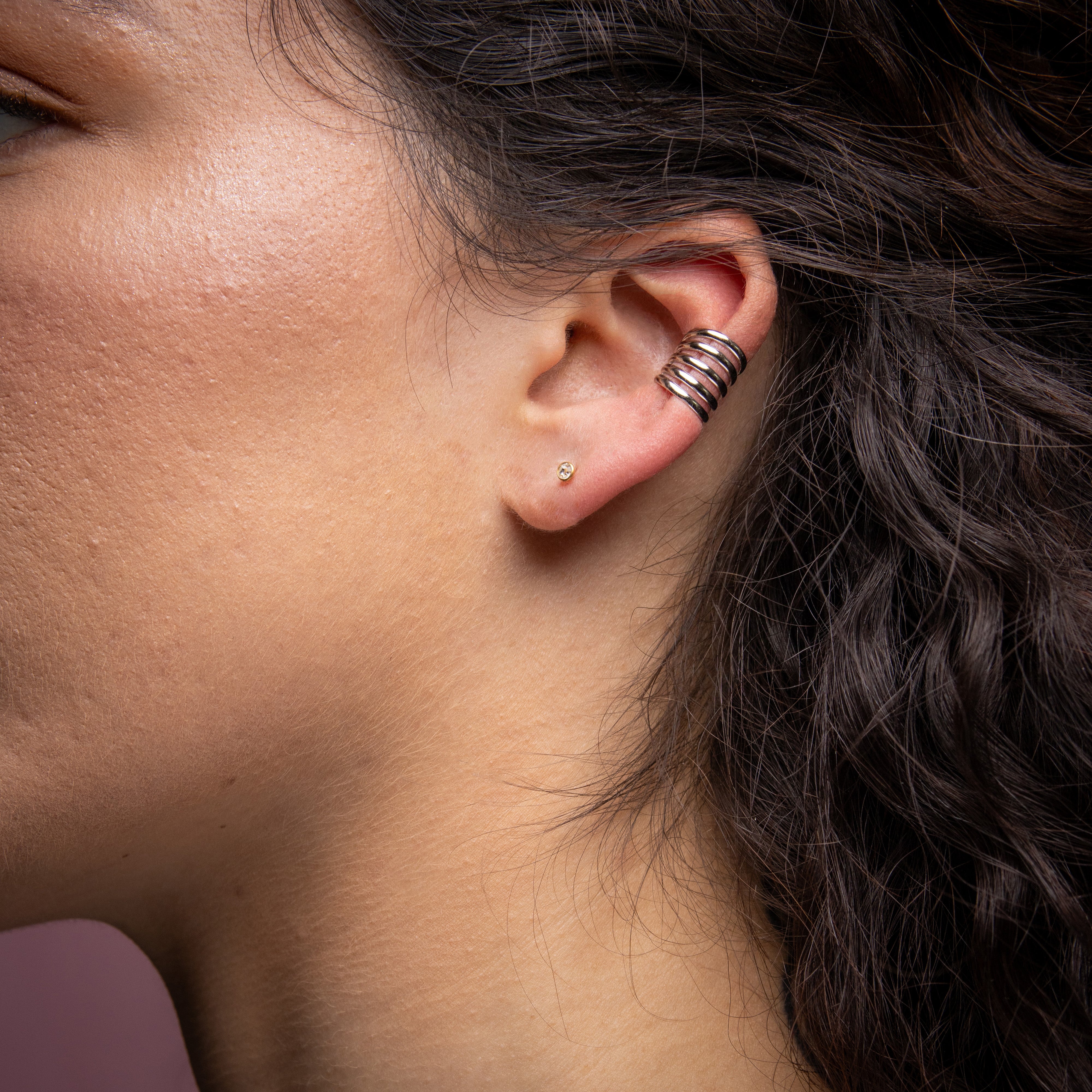 925 Silver Ear Cuff - Ring Stack - Silver
