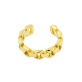 925 Silber Ohr-Cuff - Square Chain - Gold