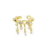 925 Silber Ohr Cuff - Jewel Chain - Gold