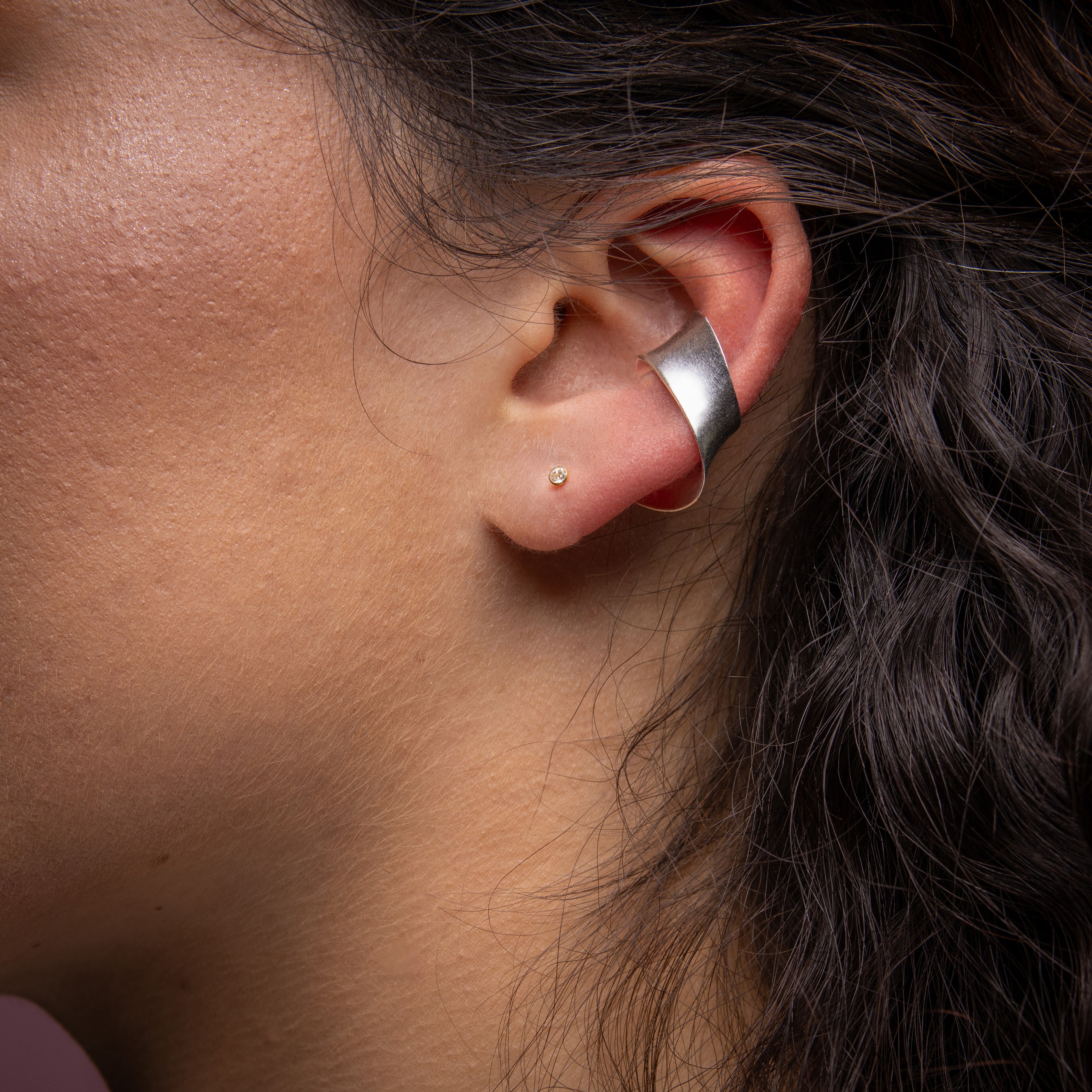 925 Zilver Oor Cuff - Concave Band - Zilver