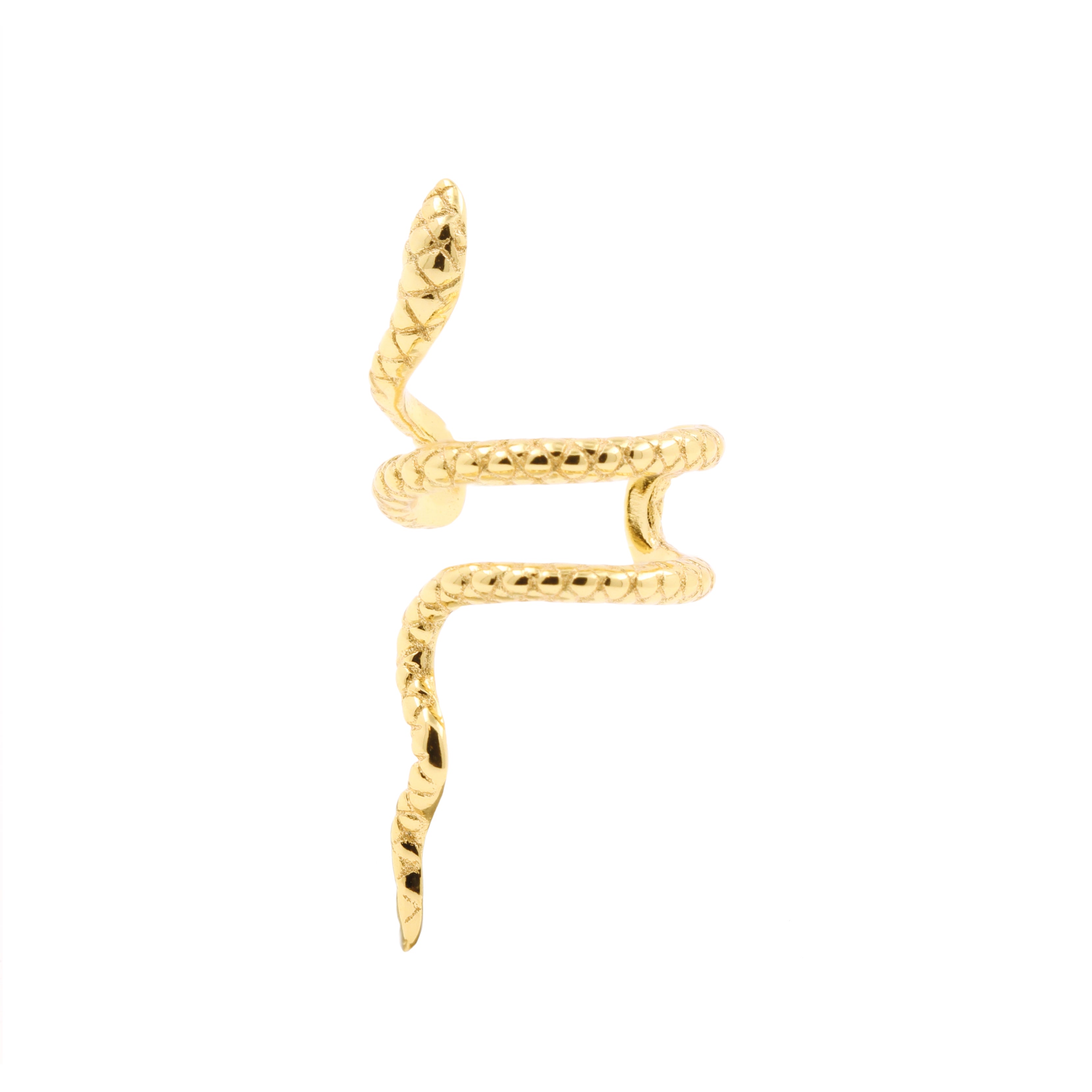 925 Silver Ear Cuff Snake - Left Gold