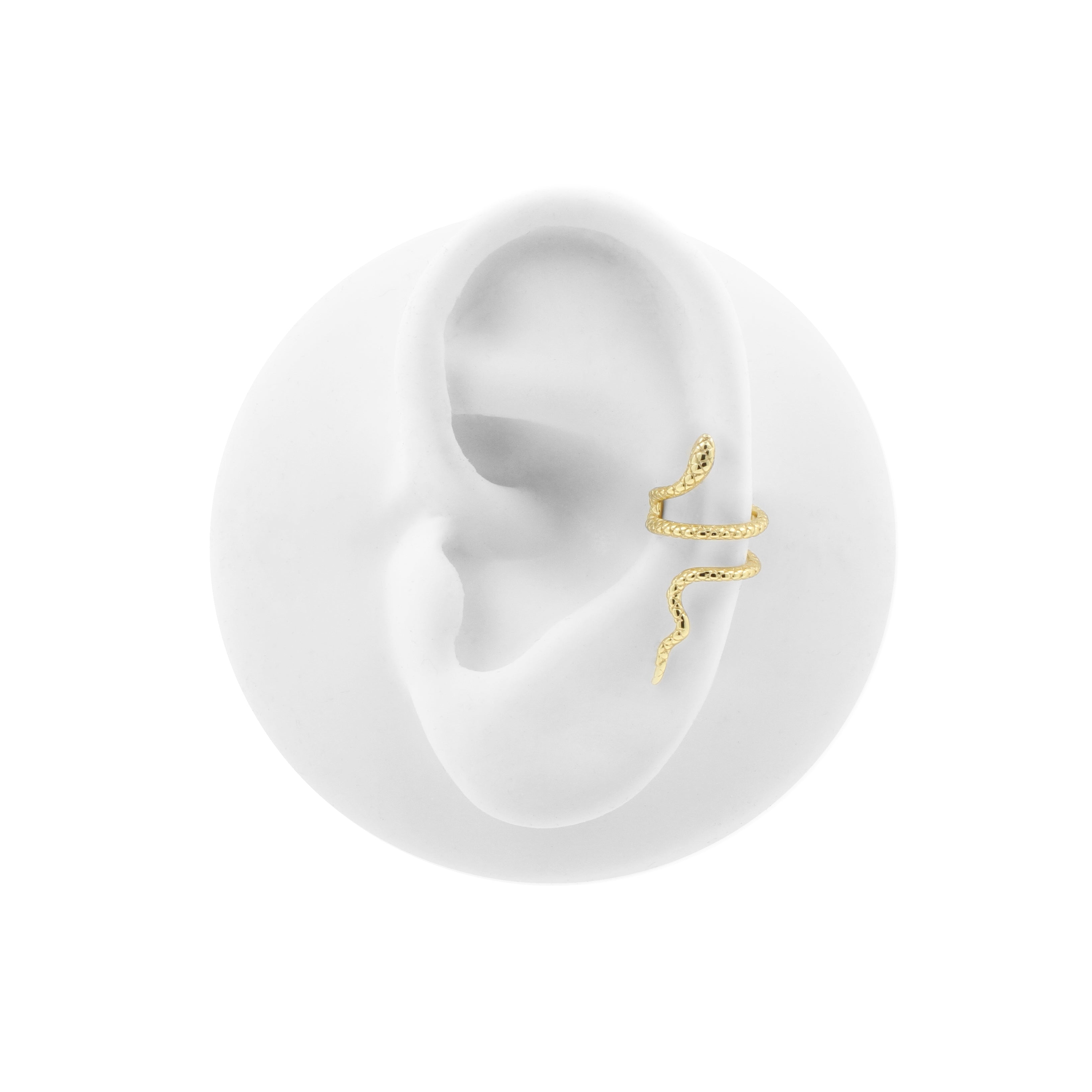 925 Silver Ear Cuff Snake - Left Gold